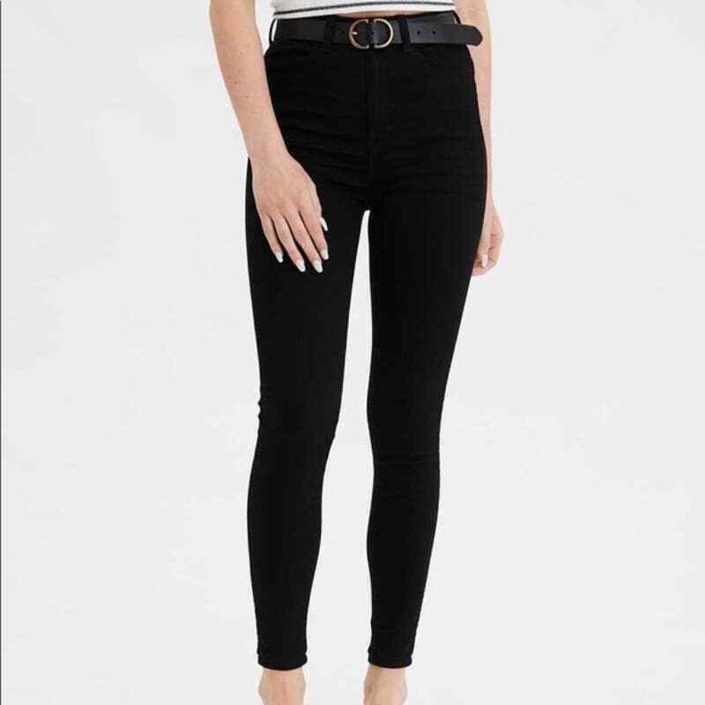 American Eagle Black Jeggings Super Stretch Black Skinny Jeans